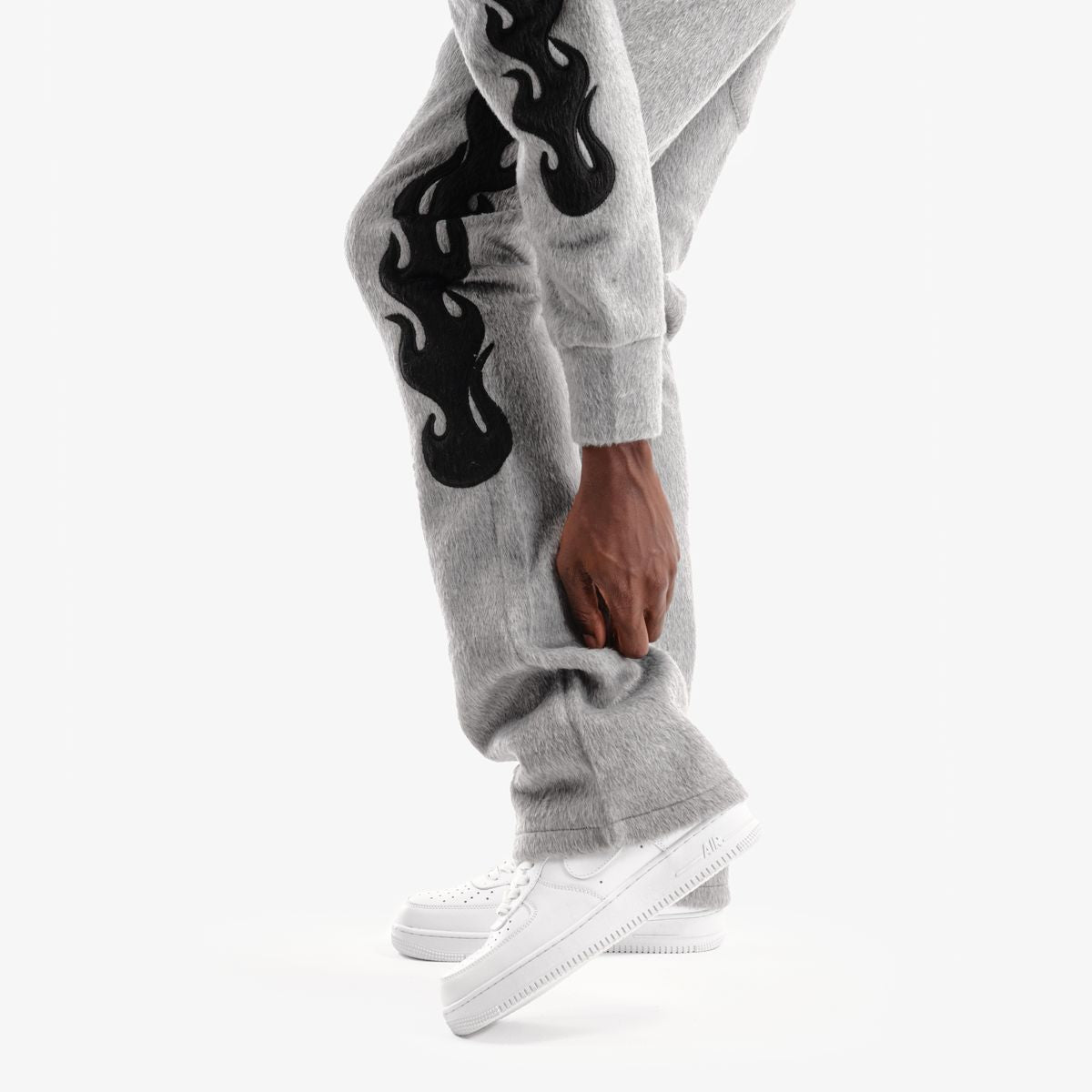 COPPER RIVET MOHAIR EMBROIDERY STACKED SWEATPANTS MULTI COLORS