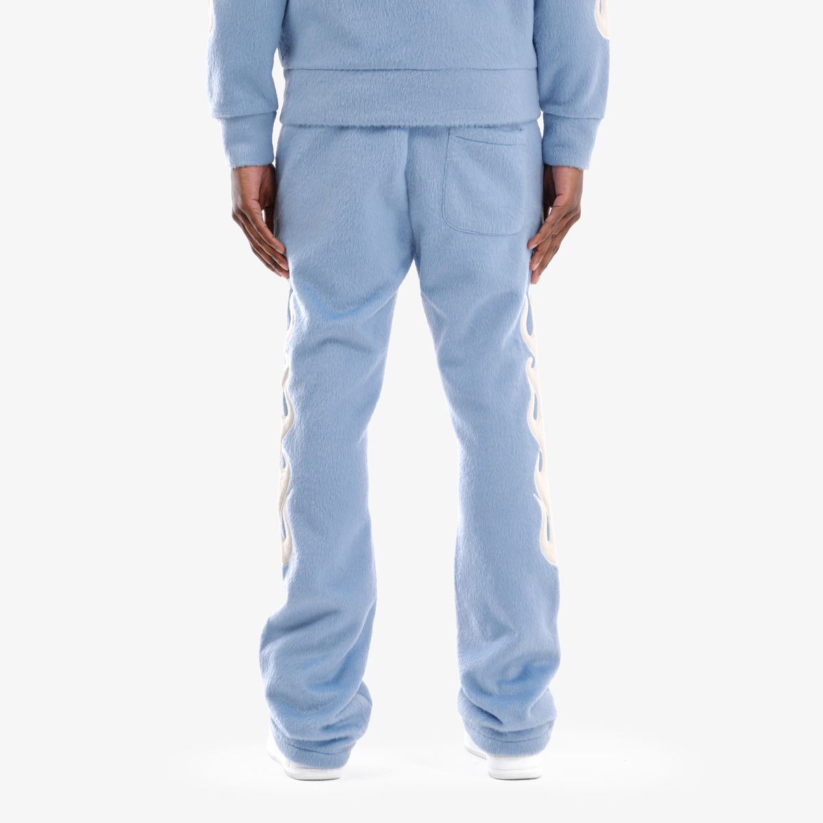 COPPER RIVET MOHAIR EMBROIDERY STACKED SWEATPANTS MULTI COLORS