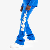 COPPER RIVET MOHAIR EMBROIDERY STACKED SWEATPANTS MULTI COLORS