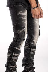 Kindred Stacked Cargo Utility Wax Smoked Jeans Multi Colors