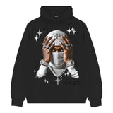 FORTY GLITTER MASKED MAN FLEECE HOODIE MULTI COLORS