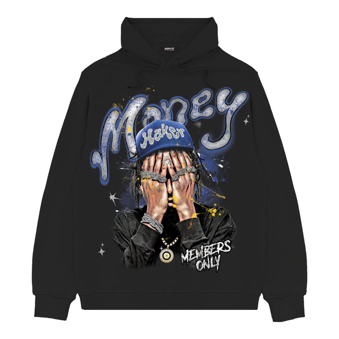 FORTY GLITTER MONEY MAKER FLEECE HOODIE BLACK