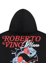 Roberto Vino Milano Fresh Cherry Zip Up Hoodie Black