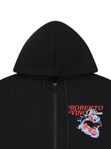 Roberto Vino Milano Fresh Cherry Zip Up Hoodie Black