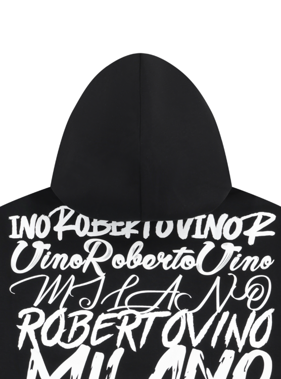 Roberto Vino Milano Big Writing Hoodie Black
