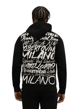 Roberto Vino Milano Big Writing Hoodie Black