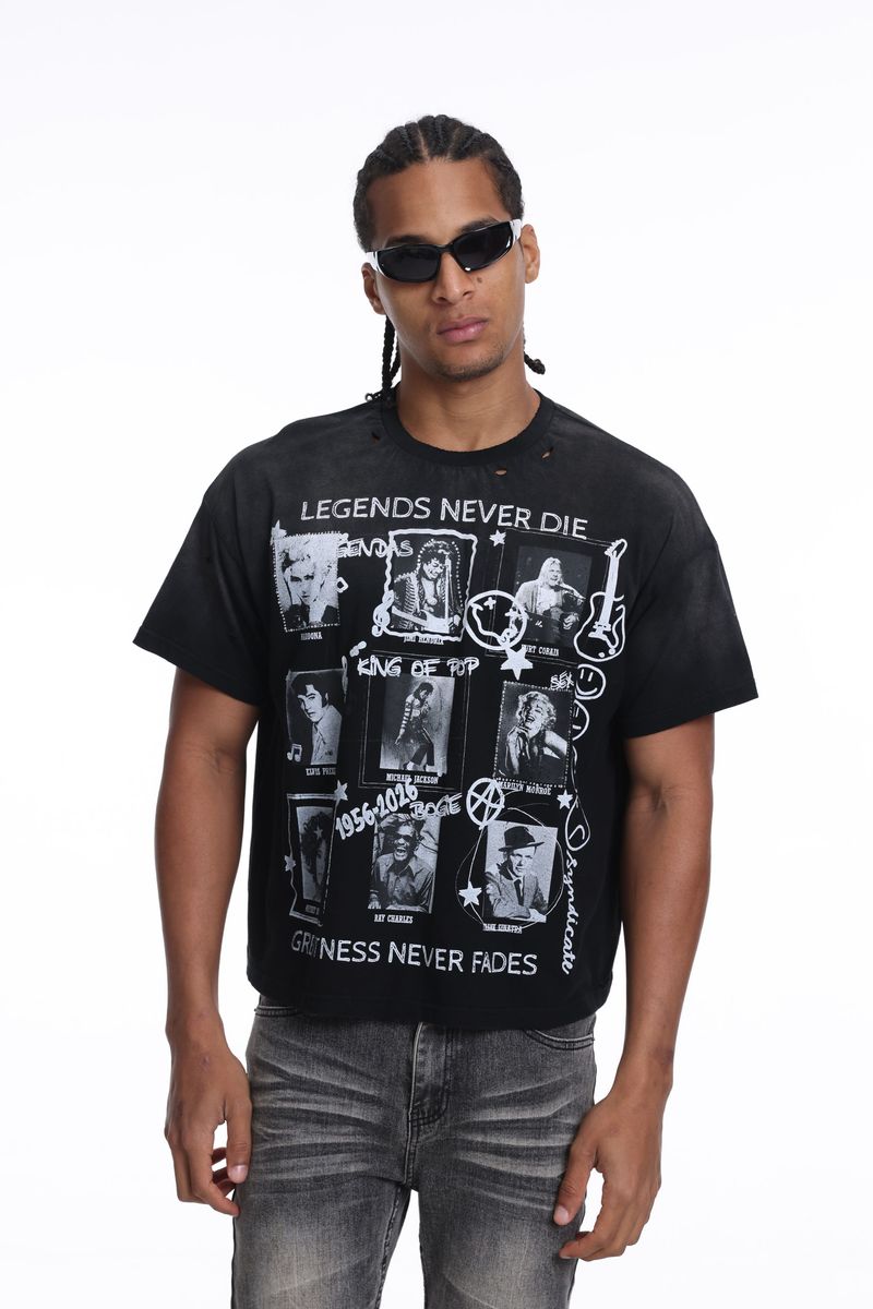 Syndicate Legend Never Die Cropped T-Shirt Multi Colors