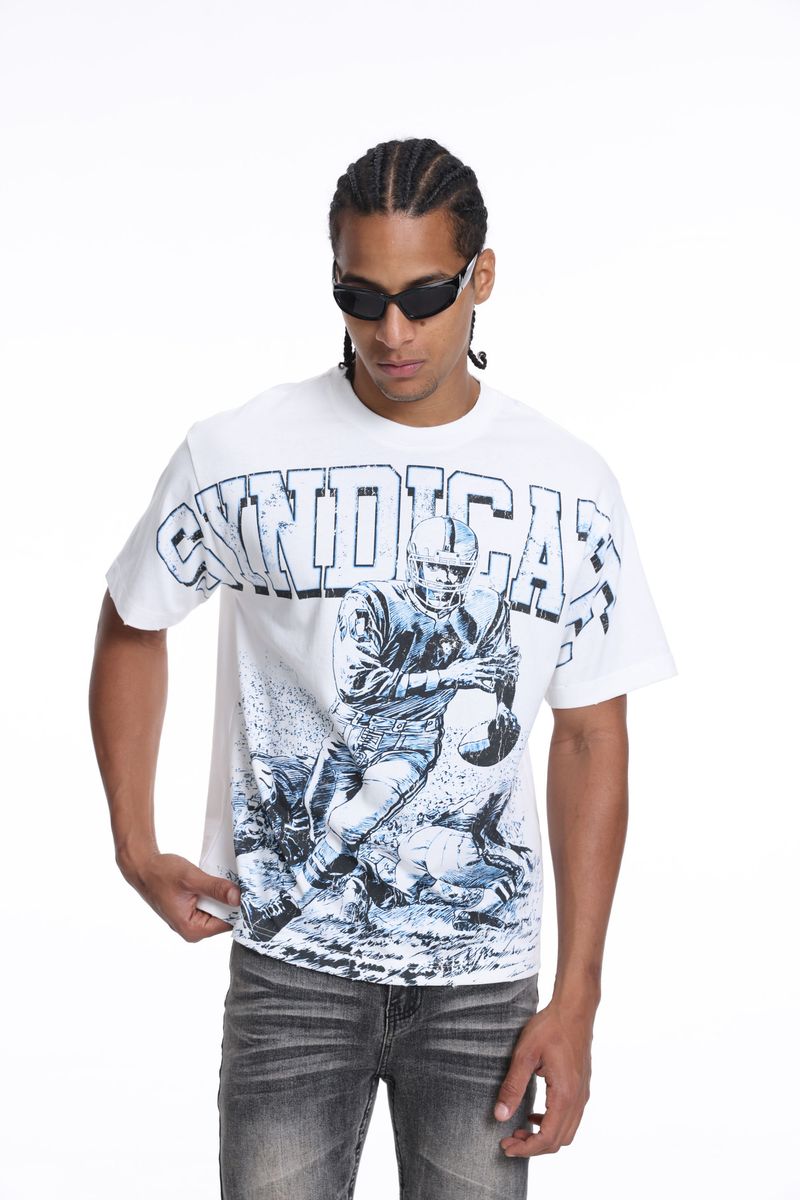 Syndicate TD T-Shirt White-Blue