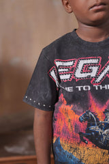 Elite Kids Legends Washed Heavy Embellished Kids T-Shirt Multi Colors