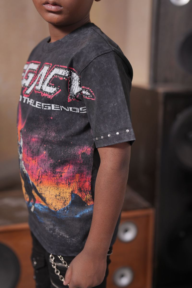 Elite Kids Legends Washed Heavy Embellished Kids T-Shirt Multi Colors