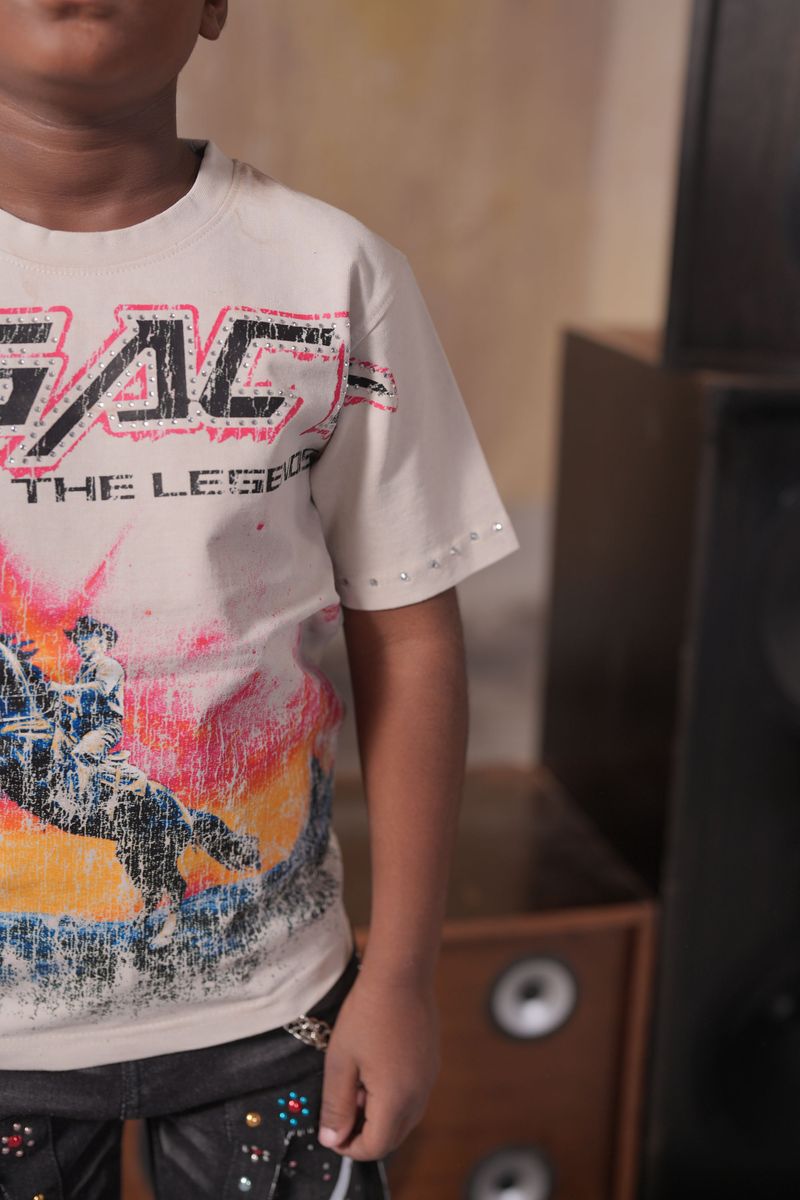 Elite Kids Legends Washed Heavy Embellished Kids T-Shirt Multi Colors