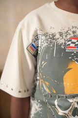 Elite Kids Fast Car Washed Heavy Embellished Kids T-Shirt Multi Colors