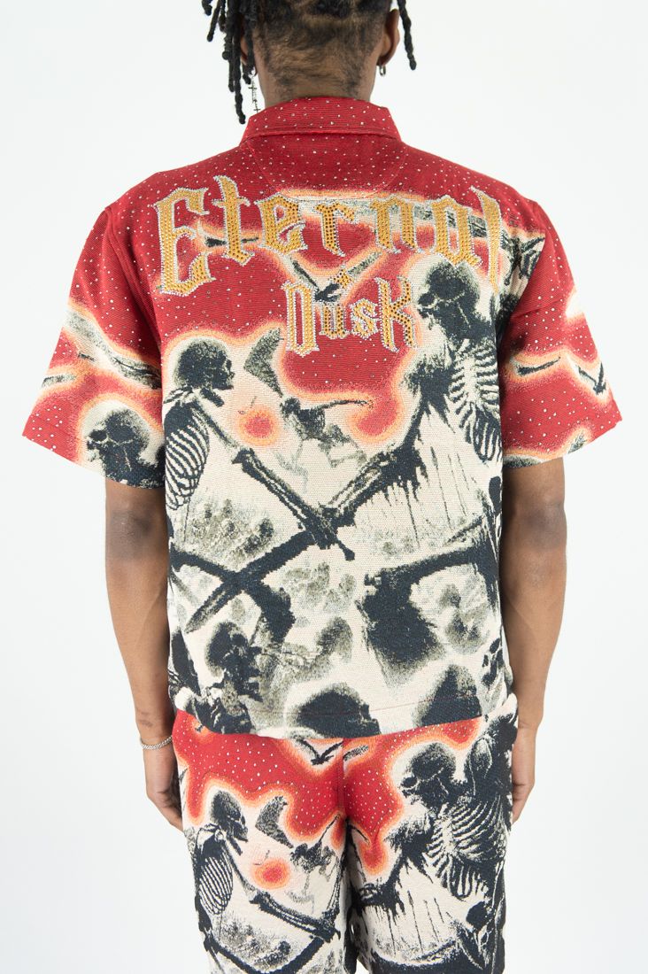 Rebel Minds Eternal Dusk Rhinestone Tapestry Short Set Multi Colors