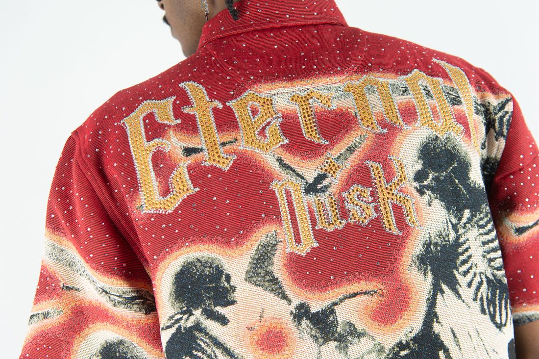 Rebel Minds Eternal Dusk Rhinestone Tapestry Short Set Multi Colors