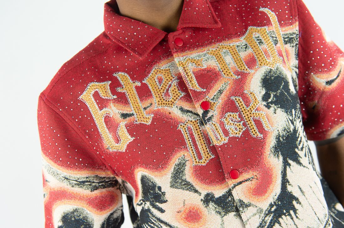 Rebel Minds Eternal Dusk Rhinestone Tapestry Short Set Multi Colors