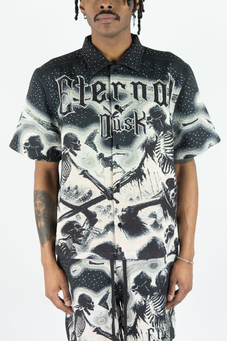 Rebel Minds Eternal Dusk Rhinestone Tapestry Short Set Multi Colors