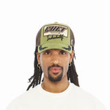 Cult Of Individuality Mesh Back Cult Racing Trucker Hat Olive