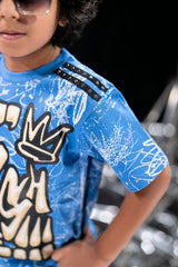 Elite Kids No Finish Line Rhinestone Over Sized Heavy Kids T-Shirt Multi Colors