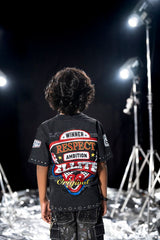 Elite Kids Grind In Silence Rhinestone Studded Over Sized Heavy T-Shirt Multi Colors
