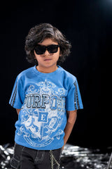 Elite Kids Purpose Rhinestone Studded Over Sized Heavy T-Shirt Multi Colors