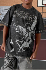 Elite Kids Legacy Washed Heavy Embellished Kids T-Shirt Multi Colors