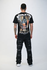 Left Point Break The Rules Rhinestones T- Shirt Multi Colors