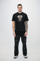 Left Point Break The Rules Rhinestones T- Shirt Multi Colors