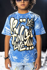 Elite Kids No Finish Line Rhinestone Over Sized Heavy Kids T-Shirt Multi Colors