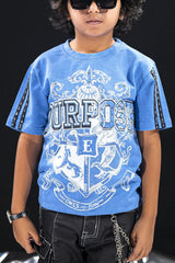 Elite Kids Purpose Rhinestone Studded Over Sized Heavy T-Shirt Multi Colors
