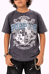 Elite Kids Purpose Rhinestone Studded Over Sized Heavy T-Shirt Multi Colors