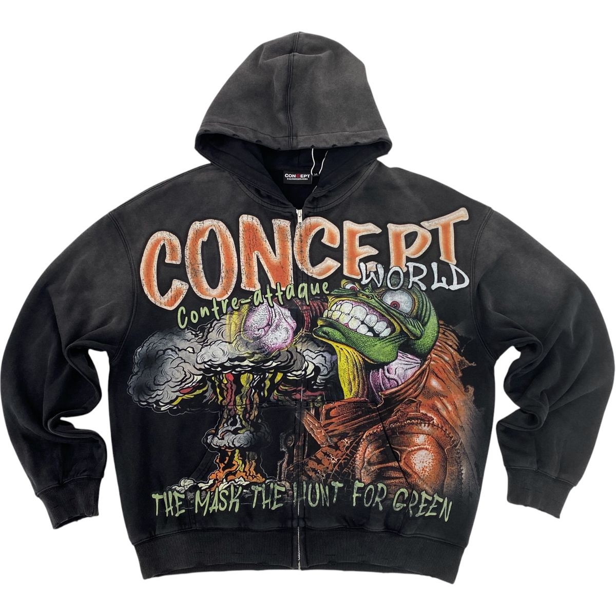 Concept Contre Hoodie Zip Up - Black
