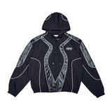 Rare Peace Zip Up Nylon Jacket with PU Leather Studs Multi Colors