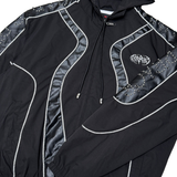 Rare Peace Zip Up Nylon Jacket with PU Leather Studs Multi Colors