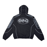 Rare Peace Zip Up Nylon Jacket with PU Leather Studs Multi Colors
