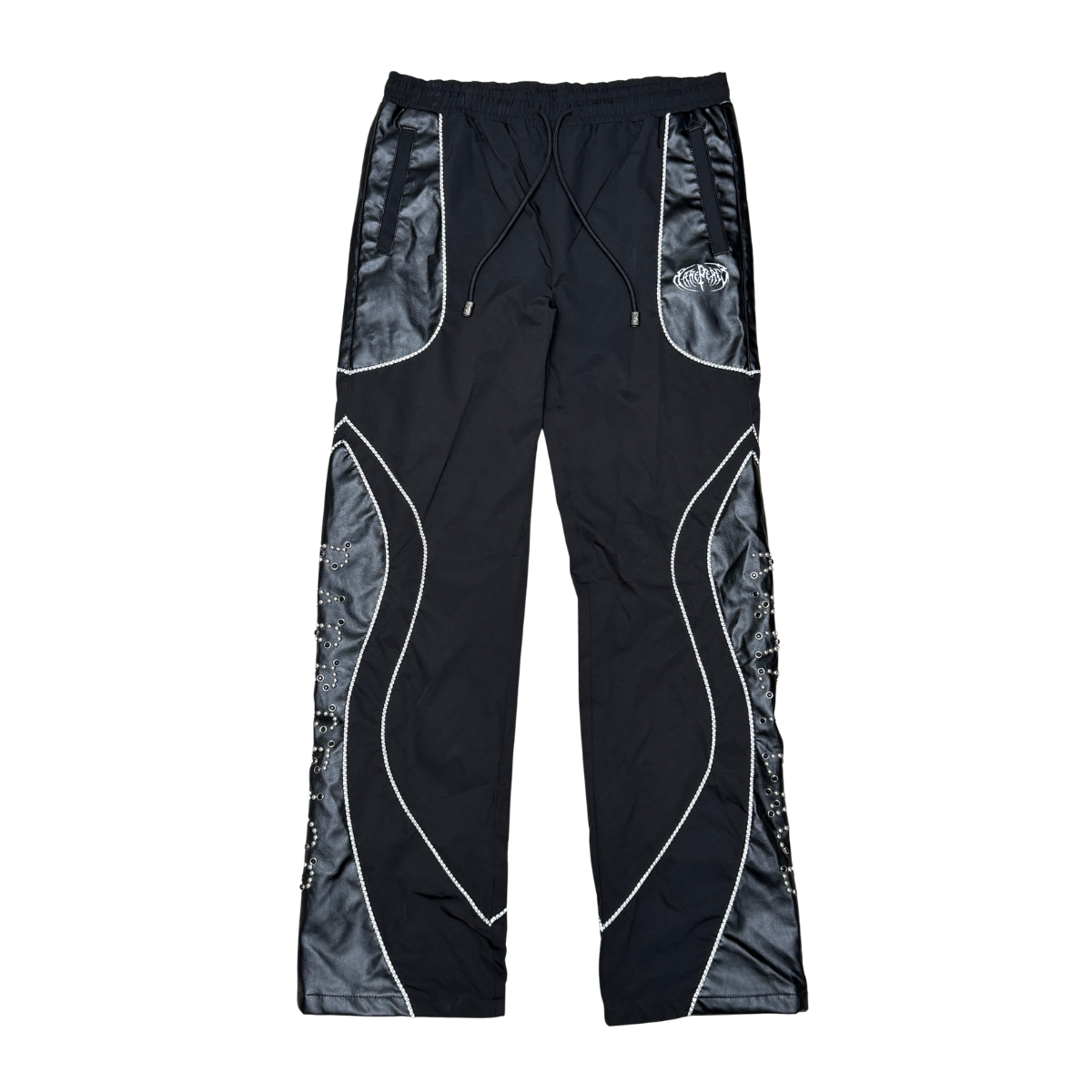Rare Peace Nylon Jogger with PU Leather Studs Multi Colors