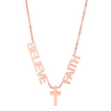 Faith, Believe & Cross Necklace