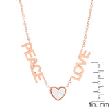 Peace, Love, And Mother Of Pearl Heart Necklace