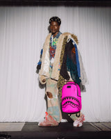 SprayGround Shark Central White Stencil Shark Pink Dlxsv Backpack