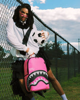 SprayGround Shark Central Pink Embroidered Dlxsv Backpack