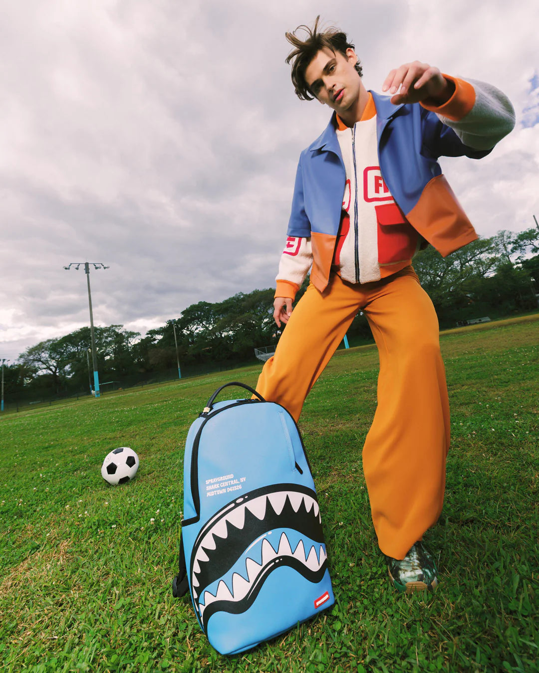 SprayGround Shark Central Bubbly Blue Dlxsv Backpack