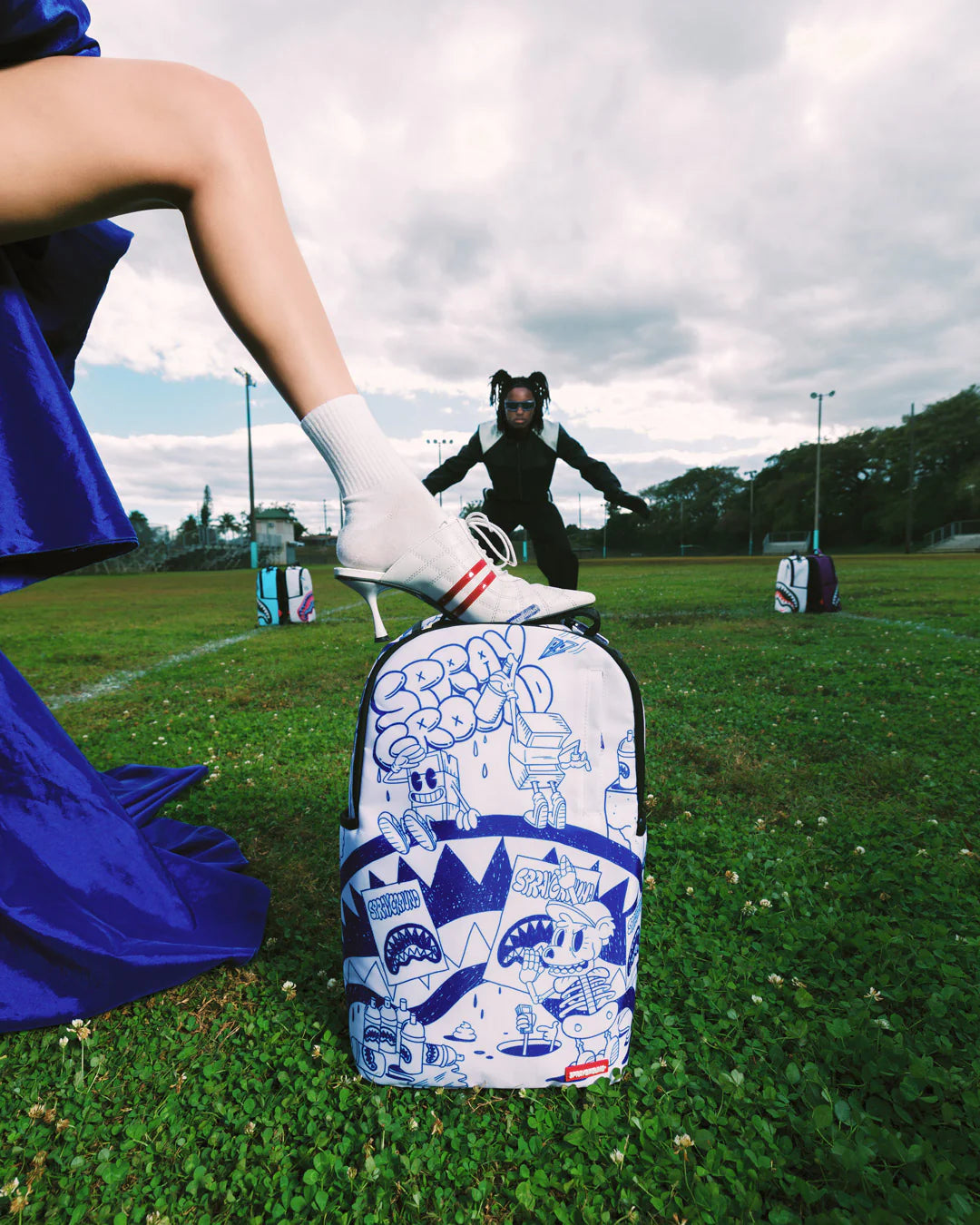 SprayGround Blue Ink Doodle Backpack