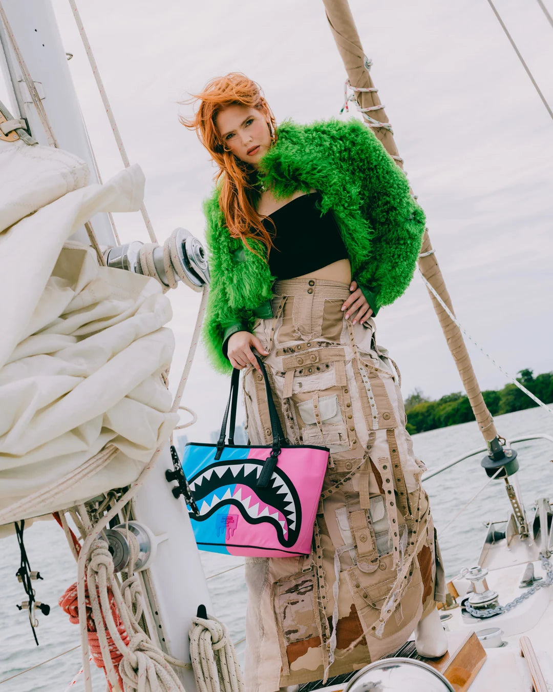 SprayGround Shark Central Cotton Candy Tote