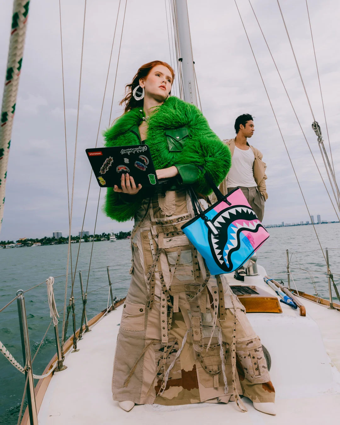 SprayGround Shark Central Cotton Candy Tote