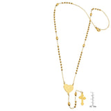 Our Father Prayer Heart Rosary Necklace