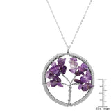 SteelTime Women's Brass Black Agate Tree Of Life Necklace With Brown Velvet