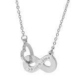 Infinity & Heart Interlocking Necklace Adorned With Swarovski Crystals