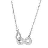 Infinity & Heart Interlocking Necklace Adorned With Swarovski Crystals