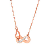 Infinity & Heart Interlocking Necklace Adorned With Swarovski Crystals