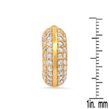 Steeltime 18K Gold Plated Brass Huggie Earrings with Simulated Diamonds