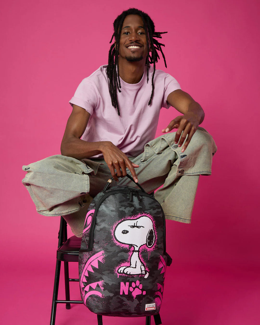 Sprayground Snoopy Pink Stencil Backpack